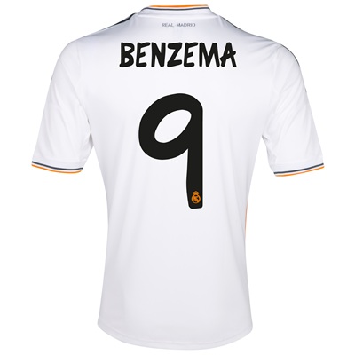 13-14 Real Madrid #9 Benzema Home Jersey Shirt - Click Image to Close